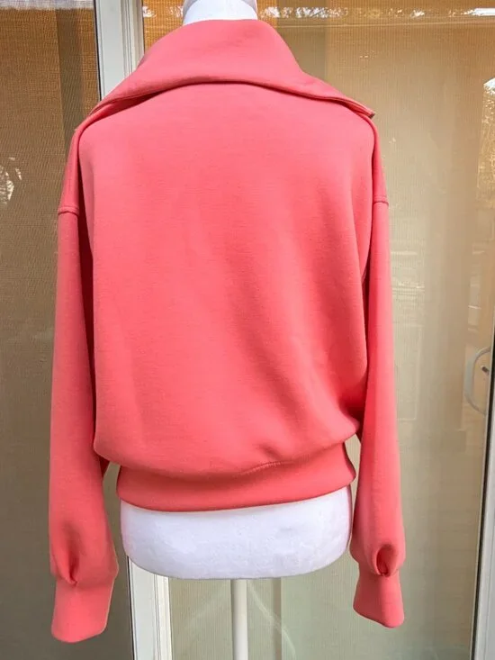 Old Navy Bounce Fleece Half-Zip Pullover Sweatshirt - XS - Coho Salmon / Coral - Picture 4 of 7